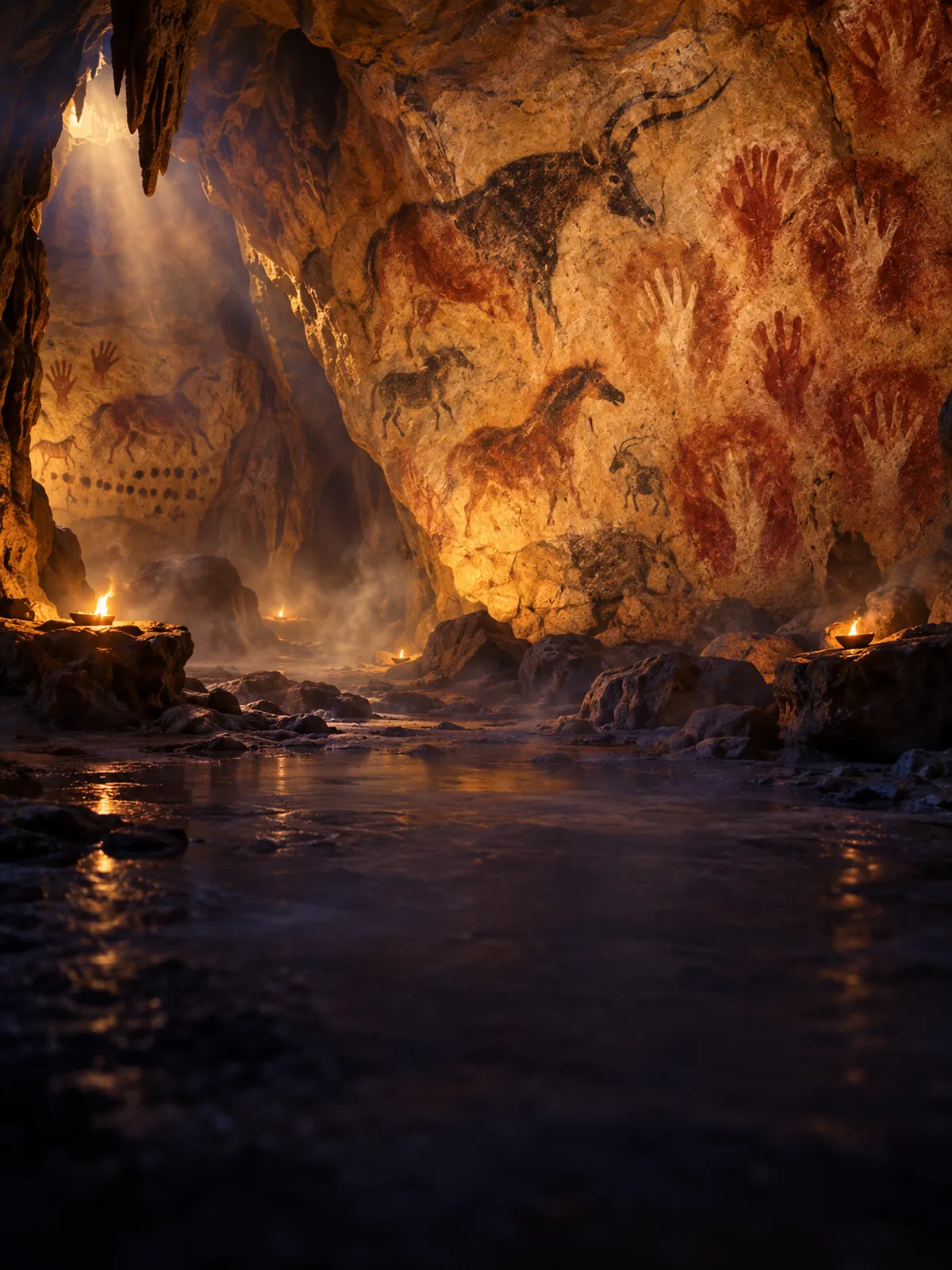 Illustration accompanying painted caves