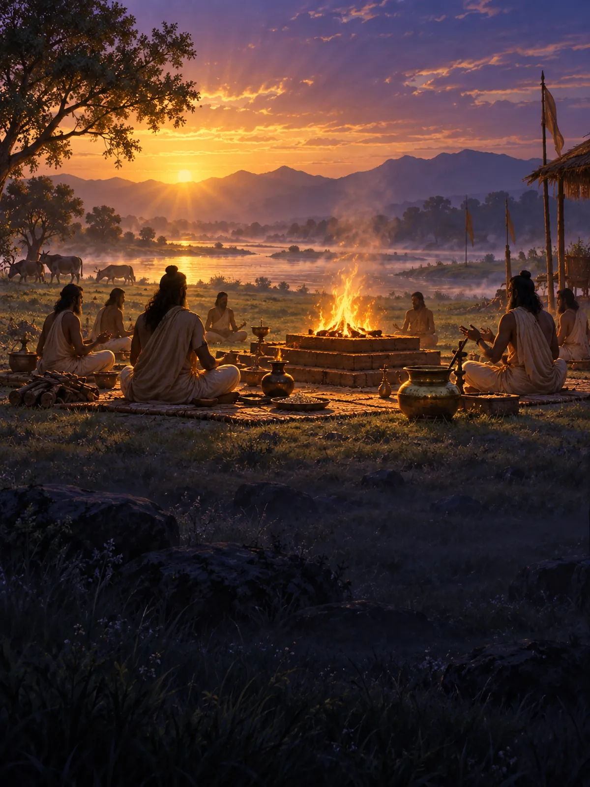 Illustration accompanying hymns of the rigveda