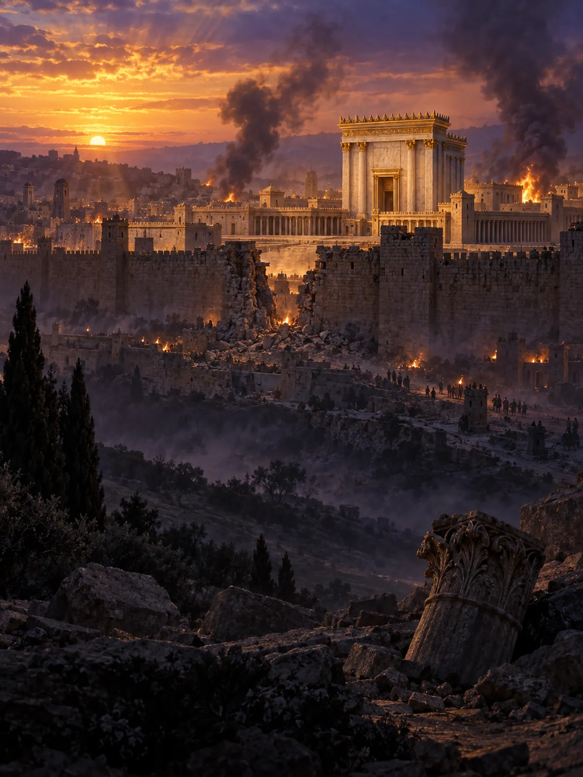 Illustration accompanying fall of the second temple