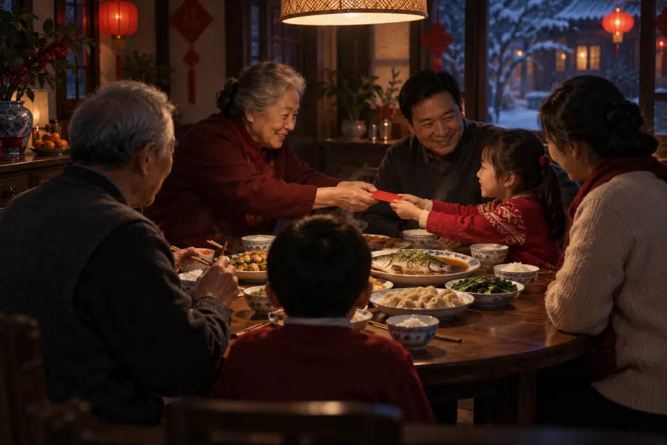 reunion dinner and red envelopes