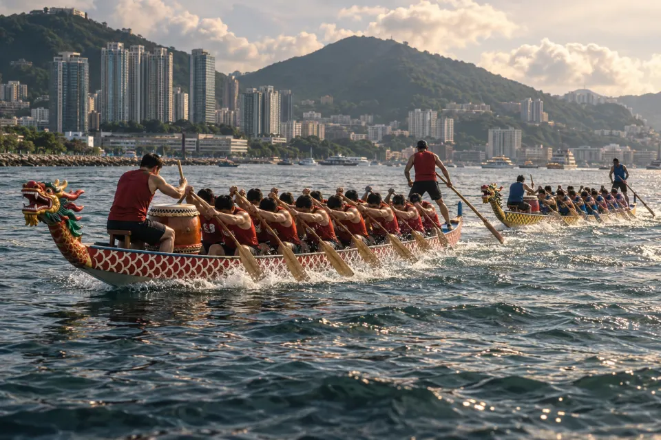 race on a Hong Kong harbour