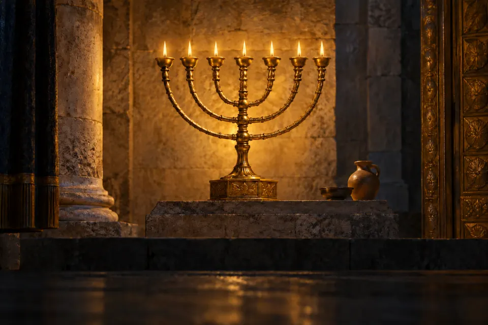 Temple rededication, the menorah lit, Maccabean era
