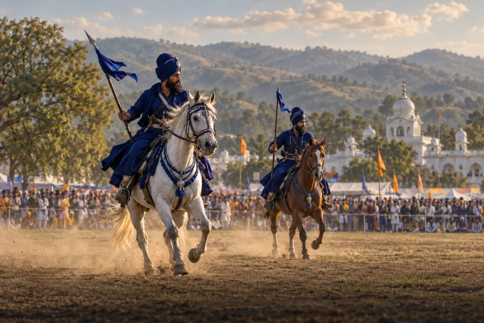 Nihang horsemanship at Anandpur Sahib