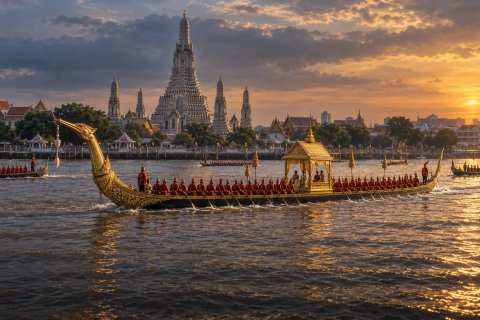 the Royal Barge Procession to Wat Arun