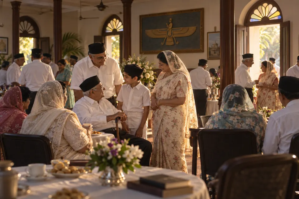 Udvada Atash Behram exterior, white dress