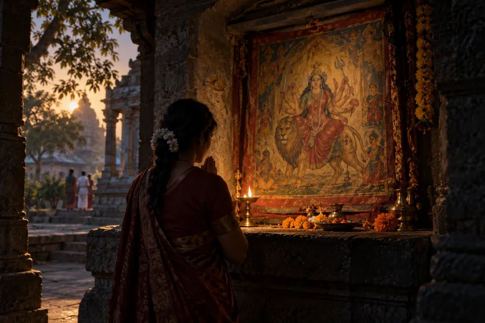 Durga created from the gods' combined light
