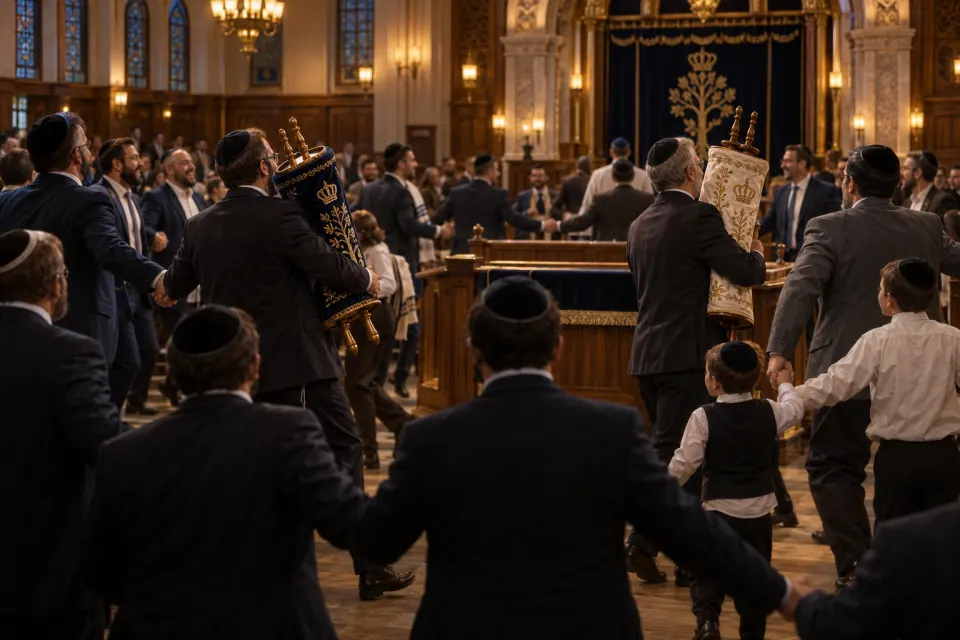hakafot, scrolls carried and danced
