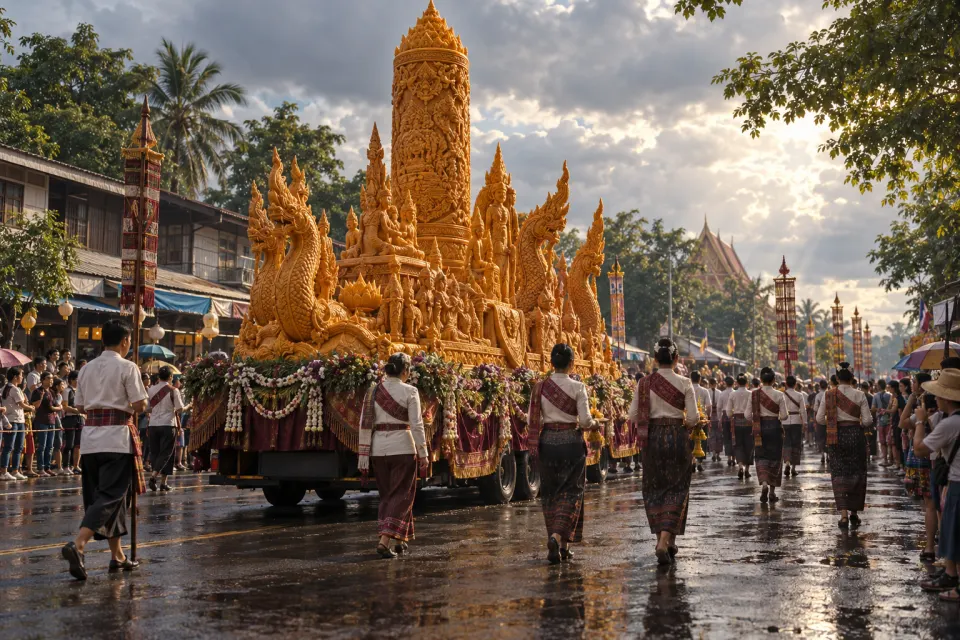 Ubon candle carving procession