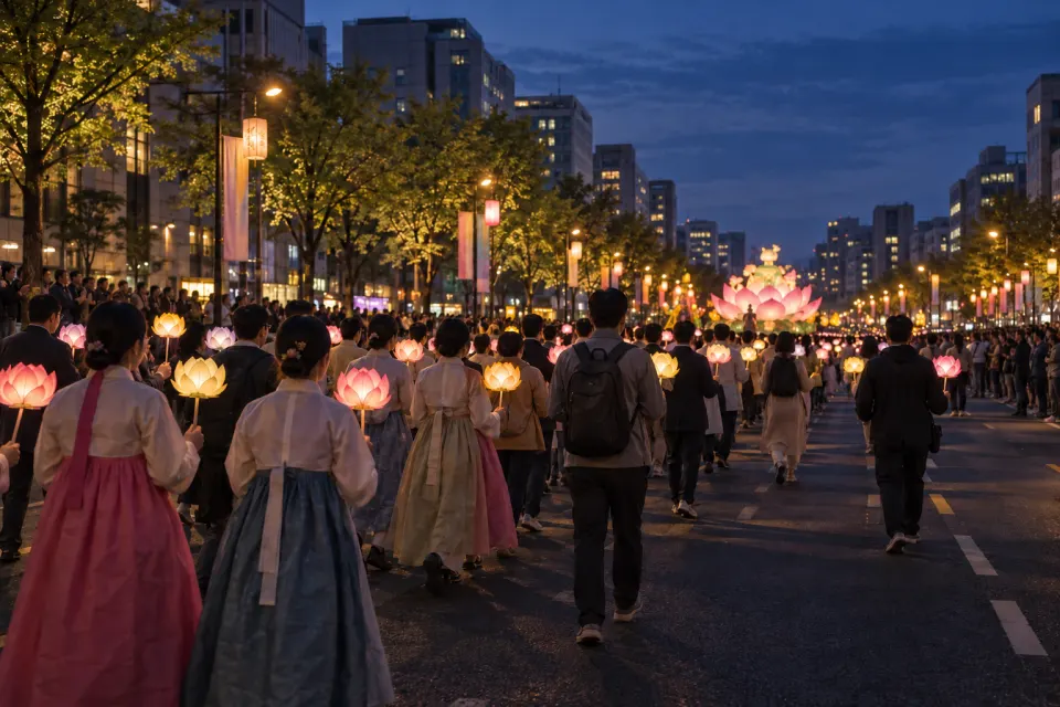 Korean lotus lantern parade in Seoul