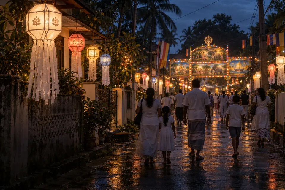 Vesak lanterns and pandals in Colombo