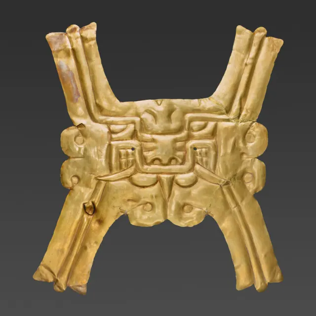 Gold Pectoral with Zoomorphic Face