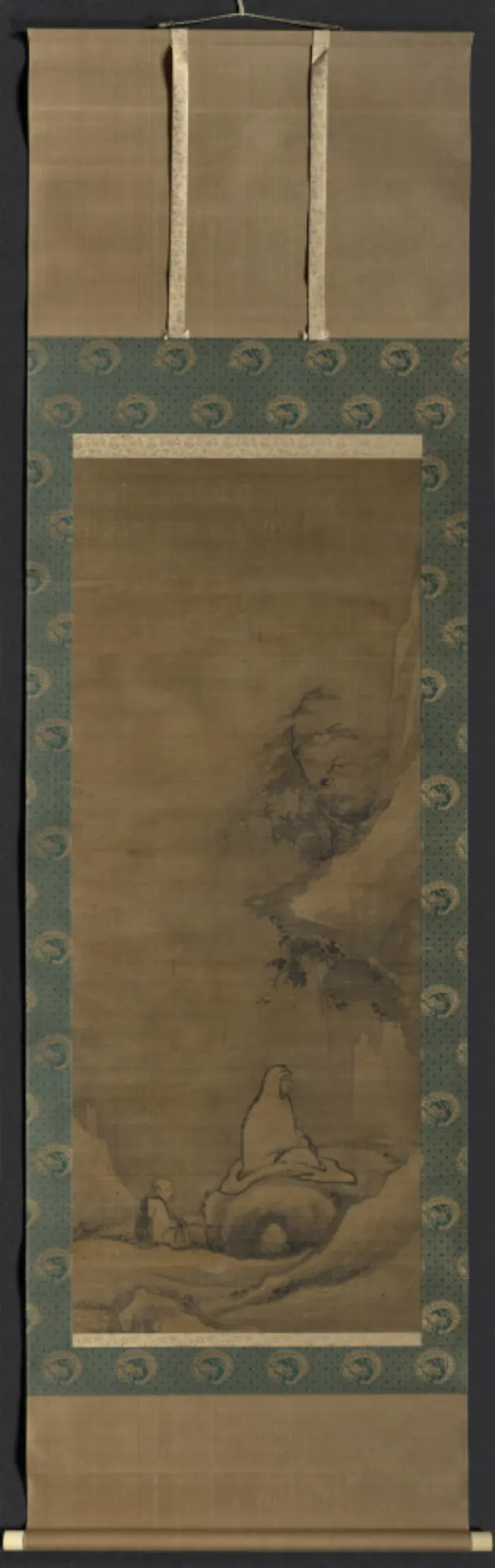 Bodhidharma Meditating Facing a Cliff