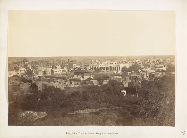 [Holy Sikh Tank and Golden Temple at Amritsar]