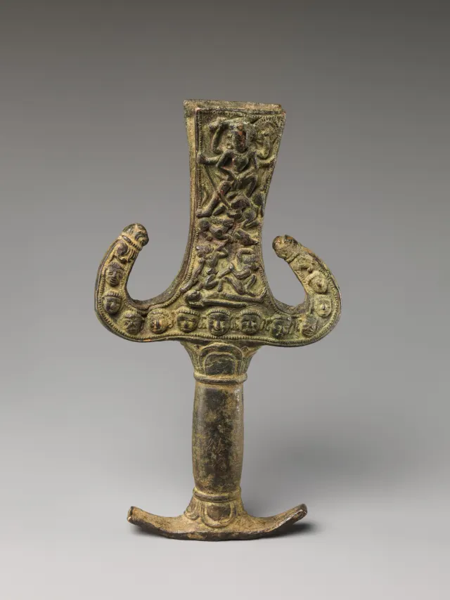 Sword Handle with Scenes of the Goddess Durga Slaying the Buffalo Demon Mahishasura